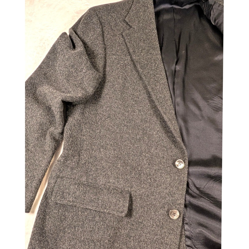 Vintage 100% Cashmere Hunter Haig Blazer Mens‎ Charcoal 2 Button Sport Coat 42R - Picture 4 of 13